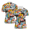 Personalized Street Vibes Polo Shirt, Custom Colorful Graffiti Design for Trendsetters,Unisex Urban Style