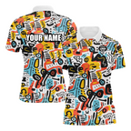Personalized Street Vibes Polo Shirt, Custom Colorful Graffiti Design for Trendsetters,Unisex Urban Style