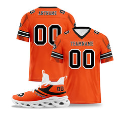 Custom Orange Cincinnati Football Jersey and Sports Shoes Combo Offer Personalized Combo ZH-D025008-6