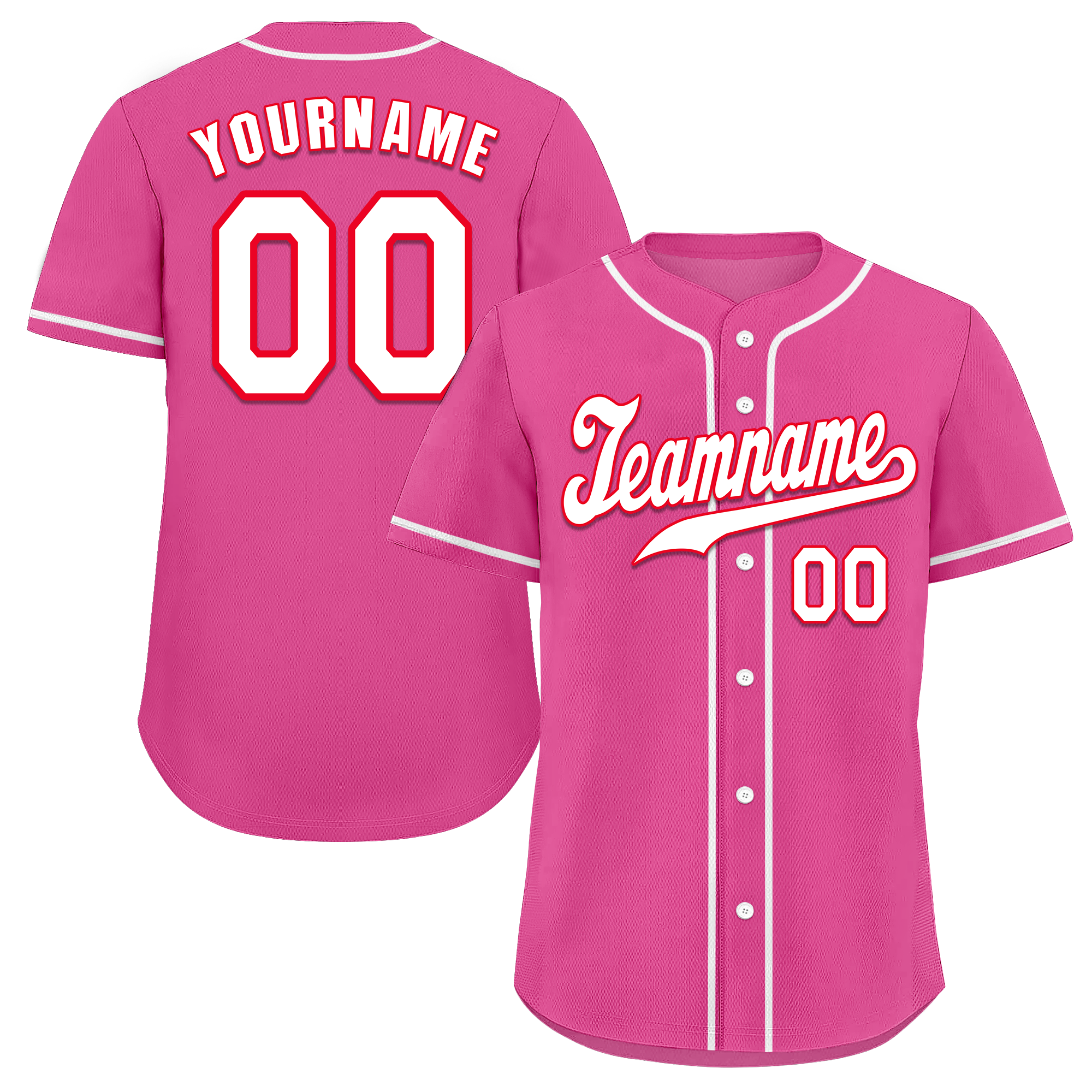 Custom Pink Classic Style White Authentic Baseball Jersey