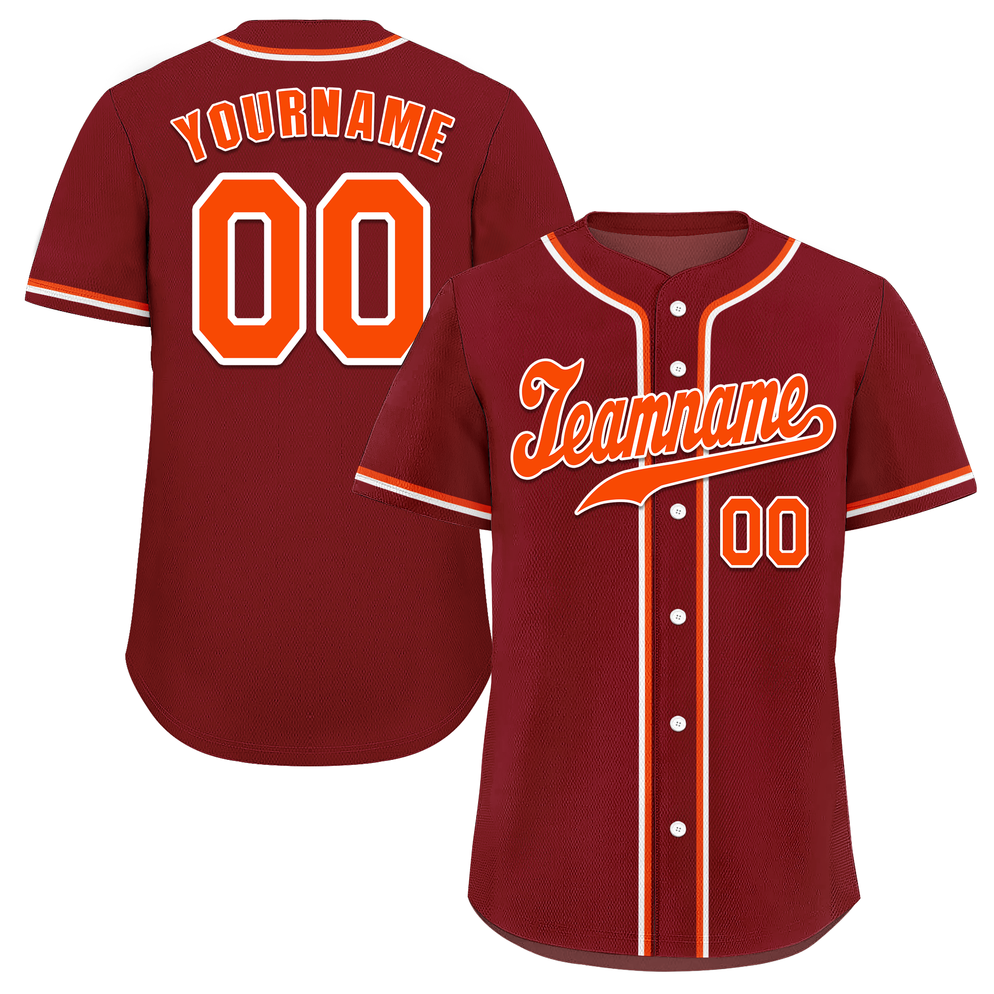 Custom Brown Classic Style Orange Authentic Baseball Jersey
