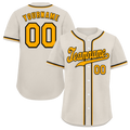 Custom Grey Classic Style Yellow Authentic Baseball Jersey