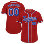 Custom Red Classic Style Blue Authentic Baseball Jersey