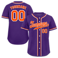 Custom Purple Classic Style Orange Authentic Baseball Jersey