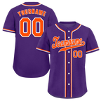 Custom Purple Classic Style Orange Authentic Baseball Jersey