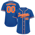 Custom Blue Classic Style Orange Authentic Baseball Jersey