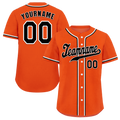 Custom Orange Classic Style Black Authentic Baseball Jersey