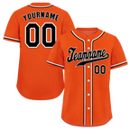 Custom Orange Classic Style Black Authentic Baseball Jersey