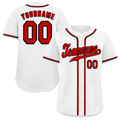 Custom White Classic Style Red Authentic Baseball Jersey