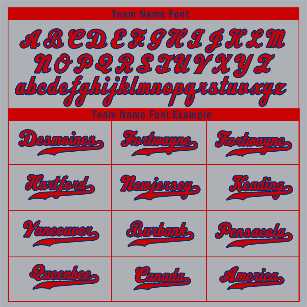 Custom Grey Classic Style Red Authentic Baseball Jersey