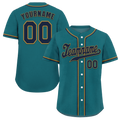 Custom Aqua Classic Style Black Authentic Baseball Jersey