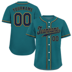 Custom Aqua Classic Style Black Authentic Baseball Jersey