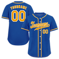 Custom Blue Classic Style Orange Authentic Baseball Jersey