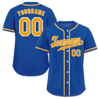 Custom Blue Classic Style Orange Authentic Baseball Jersey