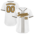 Custom White Classic Style Orange Authentic Baseball Jersey