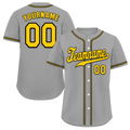 Custom Grey Classic Style Orange Authentic Baseball Jersey