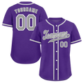 Custom Purple Classic Style Grey Authentic Baseball Jersey