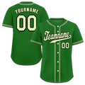Custom Green Classic Style White Authentic Baseball Jersey