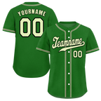Custom Green Classic Style White Authentic Baseball Jersey