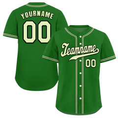 Custom Green Classic Style White Authentic Baseball Jersey