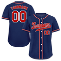 Custom Blue Classic Style Red Authentic Baseball Jersey