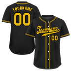 Custom Black Classic Style Yellow Authentic Baseball Jersey