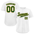 Custom White Classic Style Green Authentic Baseball Jersey