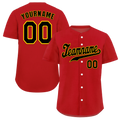 Custom Red Classic Style Black Authentic Baseball Jersey