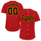 Custom Red Classic Style Black Authentic Baseball Jersey