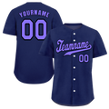 Custom Blue Classic Style Purple Authentic Baseball Jersey
