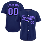 Custom Blue Classic Style Purple Authentic Baseball Jersey