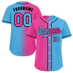 Custom Red Aqua Gradient Fashion Red Authentic Baseball Jersey