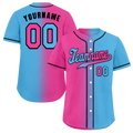 Custom Red Aqua Gradient Fashion Red Authentic Baseball Jersey
