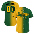 Custom Orange Green Gradient Fashion Green Authentic Baseball Jersey