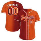 Custom Black Orange Gradient Fashion Orange Authentic Baseball Jersey