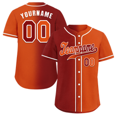 Custom Black Orange Gradient Fashion Orange Authentic Baseball Jersey