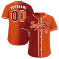 Custom Black Orange Gradient Fashion Orange Authentic Baseball Jersey