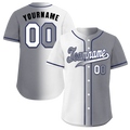 Custom White Grey Gradient Fashion Grey Authentic Baseball Jersey