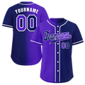 Custom Purple Blue Gradient Fashion Blue Authentic Baseball Jersey
