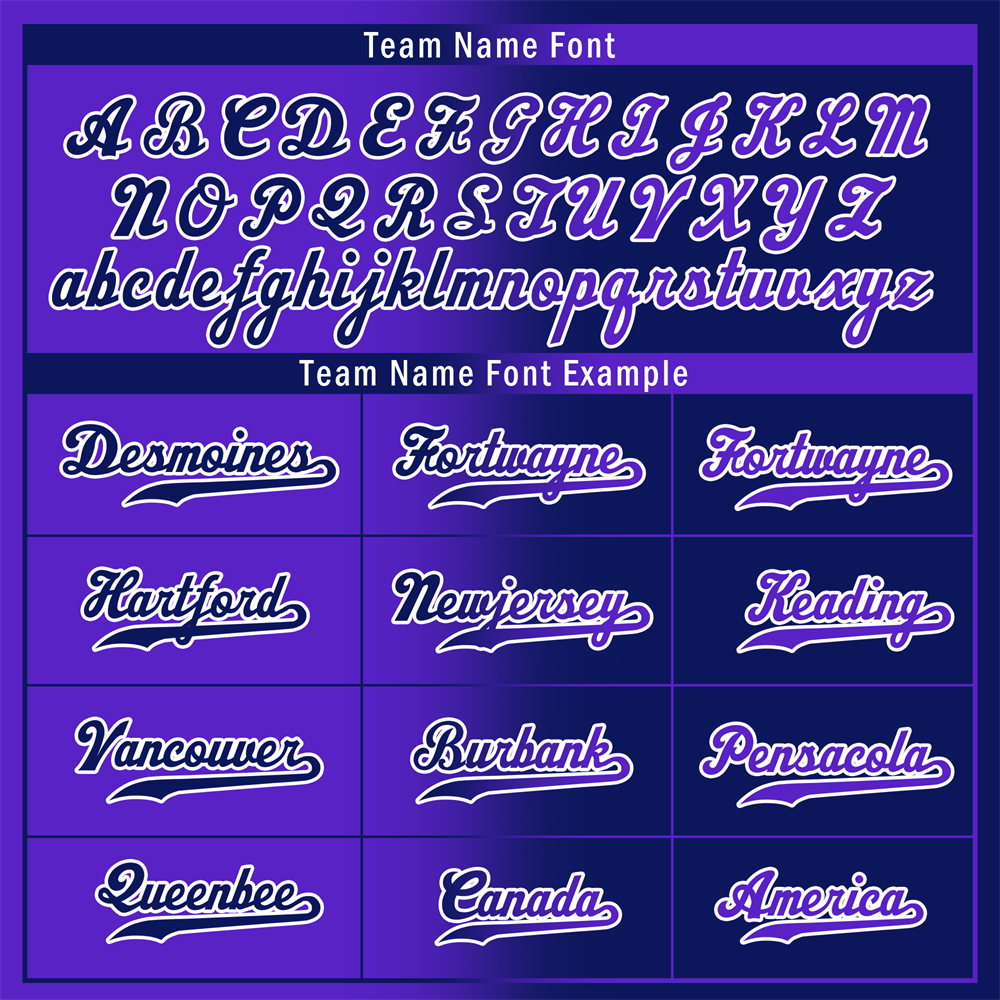 Custom Purple Blue Gradient Fashion Blue Authentic Baseball Jersey