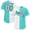 Custom White Aqua Gradient Fashion Aqua Authentic Baseball Jersey
