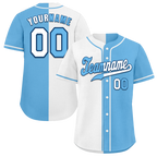 Custom White Blue Gradient Fashion Blue Authentic Baseball Jersey