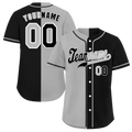 Custom Grey Black Gradient Fashion Black Authentic Baseball Jersey