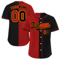 Custom Red Black Gradient Fashion Black Authentic Baseball Jersey