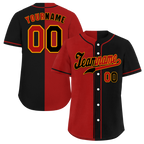 Custom Red Black Gradient Fashion Black Authentic Baseball Jersey