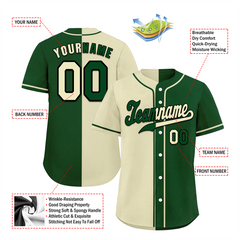 Custom White Green Gradient Fashion Green Authentic Baseball Jersey