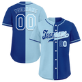 Custom Aqua Blue Gradient Fashion Blue Authentic Baseball Jersey