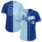 Custom Aqua Blue Gradient Fashion Blue Authentic Baseball Jersey
