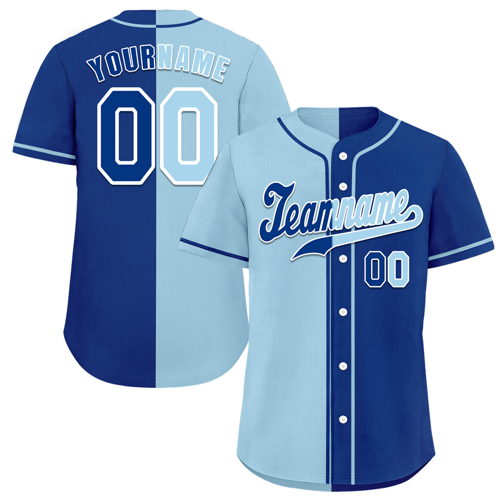 Custom Aqua Blue Gradient Fashion Blue Authentic Baseball Jersey