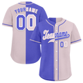 Custom Purple Grey Gradient Fashion Grey Authentic Baseball Jersey